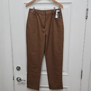 Design Lab Lord & Taylor Tan Faux Leather PantsNWT